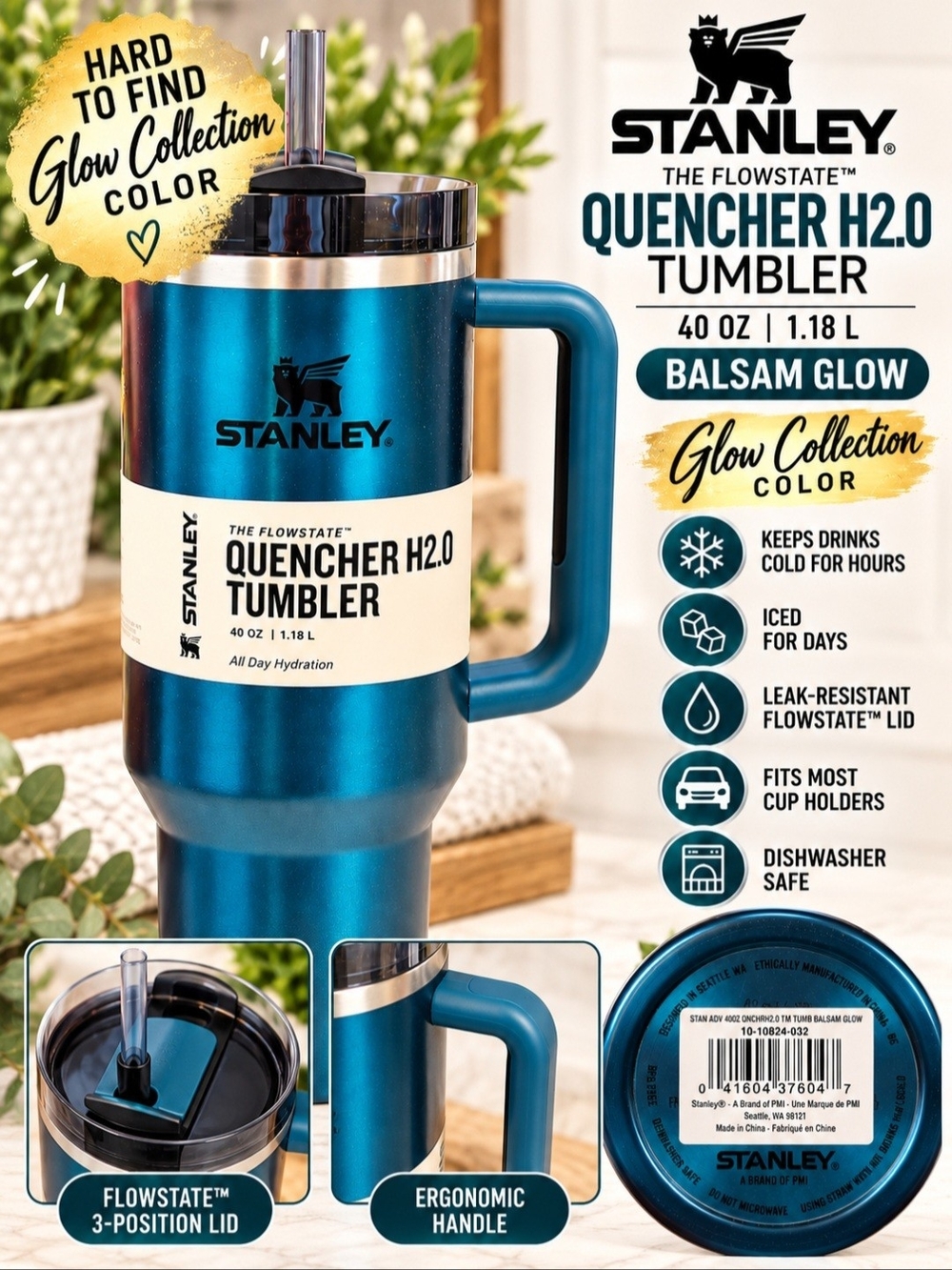 Stanley Quencher Balsom Glow, 40 Oz. Tumbler
